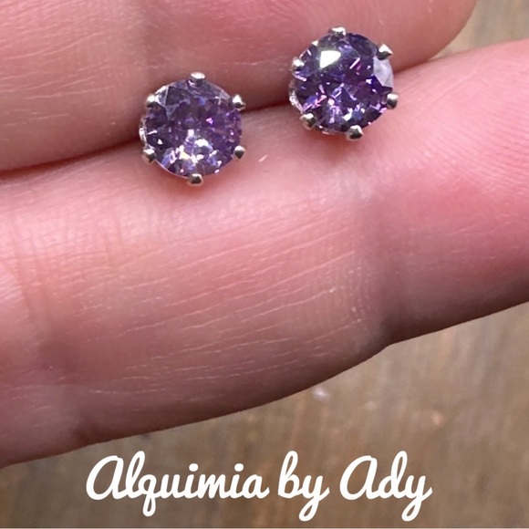 Alquimia by Ady Purple Stud Earrings - Picture 1 of 1